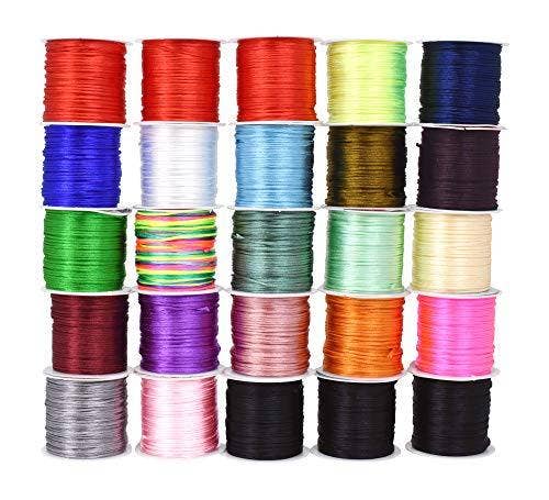 Mandala Crafts - Wholesale Craft Supplies - Mandala Crafts Satin Rattail Cord String from Nylon for Chinese Knot, Macramé, Trim, Jewelry Making20