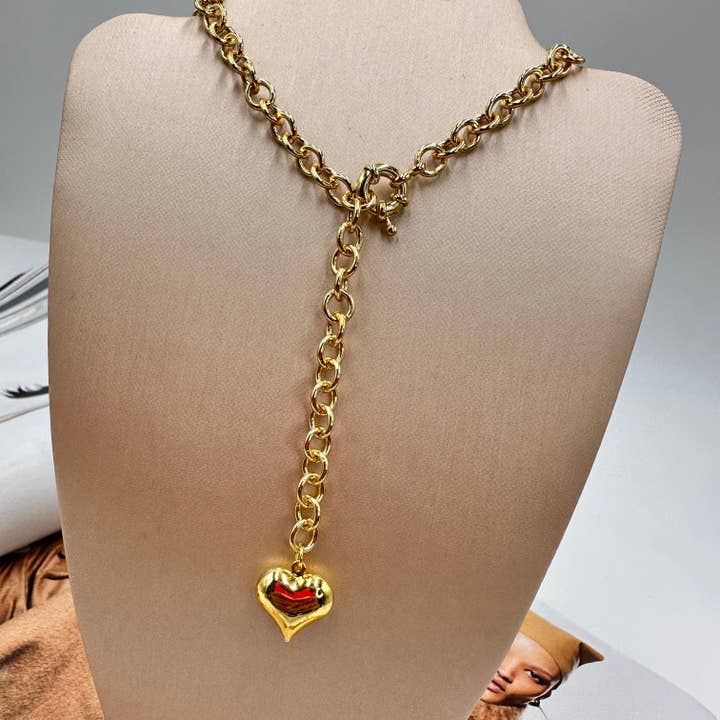 Lariat Heart Necklace for wholesale by E ACCESORIES JEWERLY