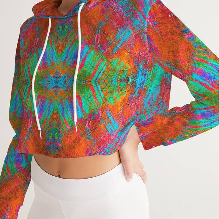 Good Vibes Low Tides Cropped Hoodie voor dames voor wholesale door Fridge Art Boutique