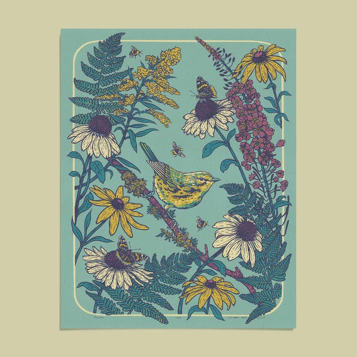 Prairie Warbler 11x14" Giclee Print for wholesale by Mustard Beetle