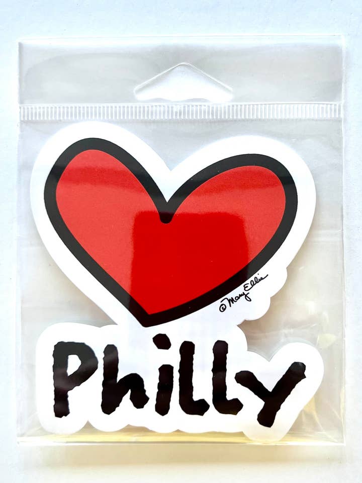 Philadelphia Sticker Heart for wholesale by Mary Ellis