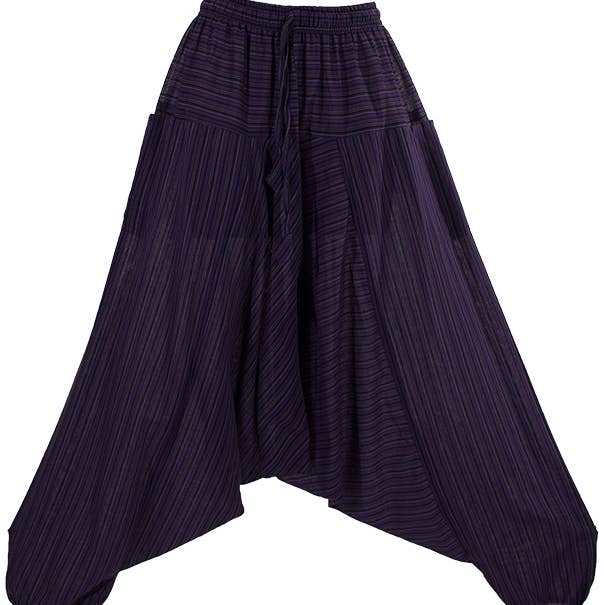 Coline – Engroshandel Bukser - Dame – Coline kvinde harembukser med stribet bomuld og elastisk talje