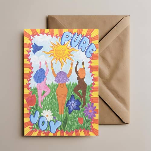 Pure Joy Greetings Card for wholesale by Pink Tigra