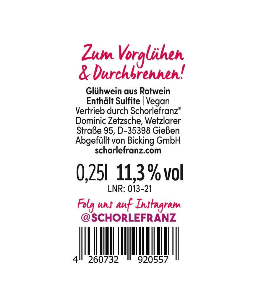 schorlefranz - Wholesale Red Wine - Mini Glühfranz red mulled wine 0.25 l3