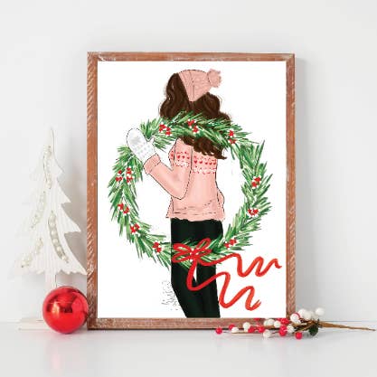 Impression artistique de la couronne, impression d'art de Noël, décoration de vacances pour la vente par PLTStudio