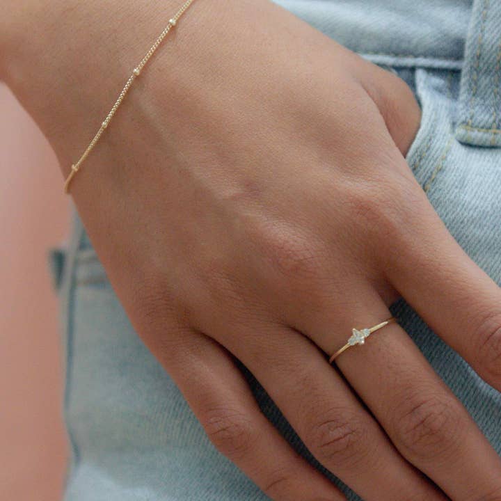 Ofina Jewelry - Wholesale Link & Chain Bracelet - 14K SOLID GOLD BALL CHAIN BRACELET2