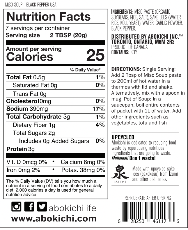 Abokichi - Wholesale Soup - Instant Miso Soup - Black Pepper - 5OZ1