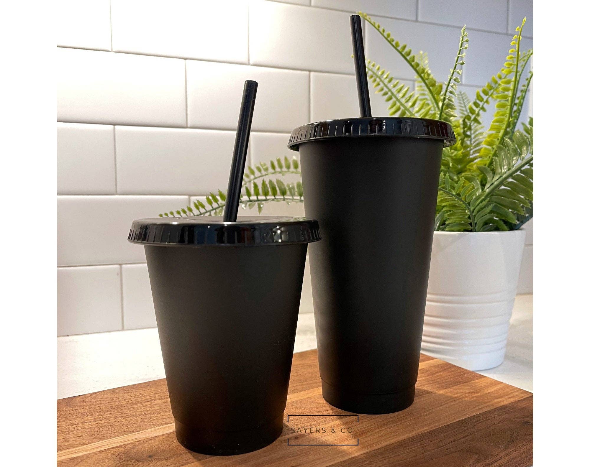 Sayers & Co. - Wholesale Drinking Glass/Cup - Matte Black Blank Cold Cup, wholesale, vinyl epoxy glitter sticker1