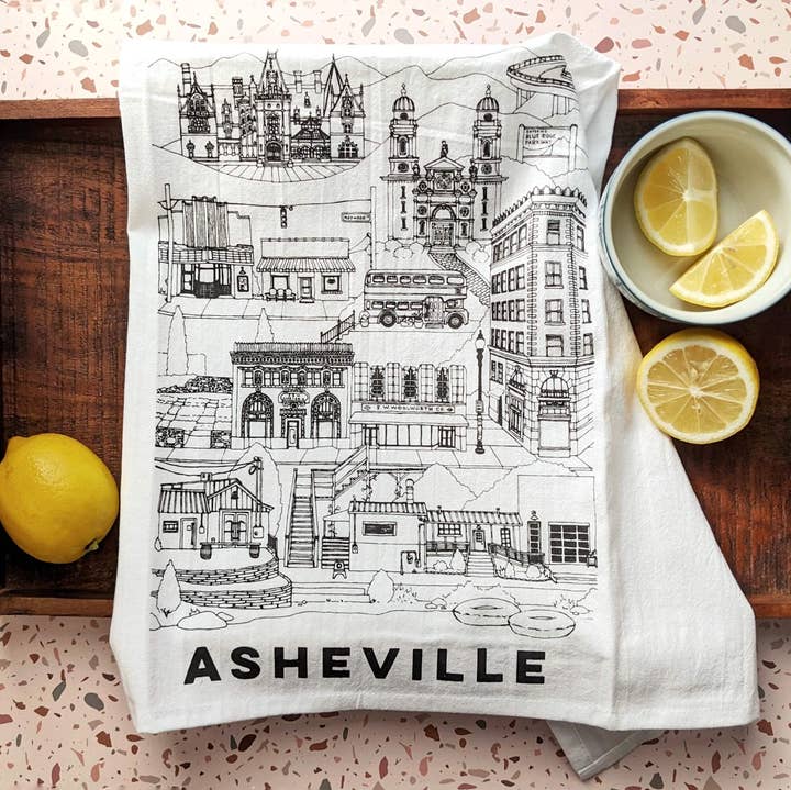 Papermill Creative - Wholesale Tea Towel - Asheville, North Carolina cotton tea towel