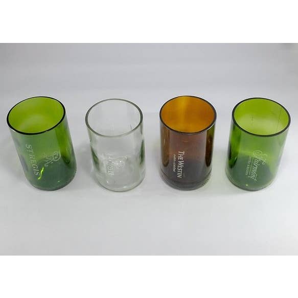 WAS A BOTTLE - Venta al por mayor Vaso/copa - Vasos de ámbar hechos de botellas de cerveza grandes.
