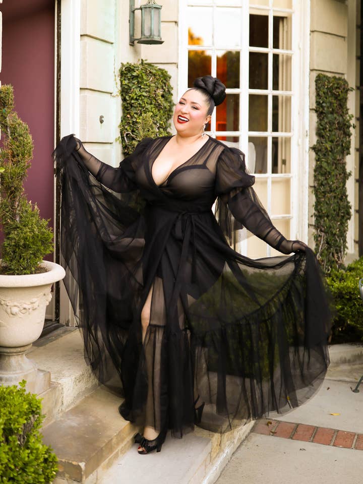 Elle Rebel - Wholesale Dress - Women's - Timeless Temptress Tulle Robe Dress12