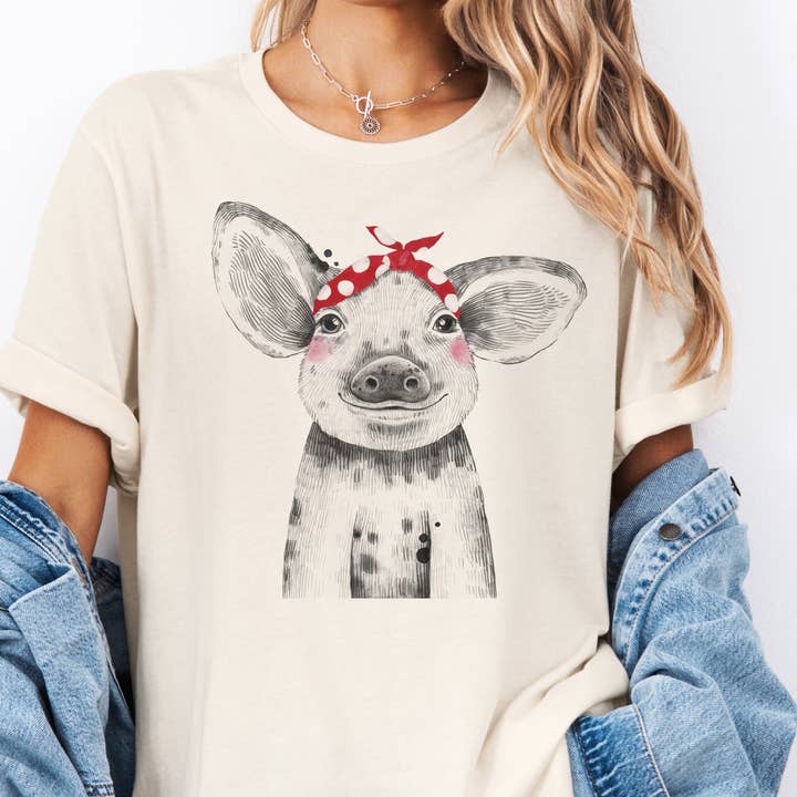 Pig Piglet Country Store Farmers Market Ranch Graphic Tee for wholesale by Par.tees by Party On!