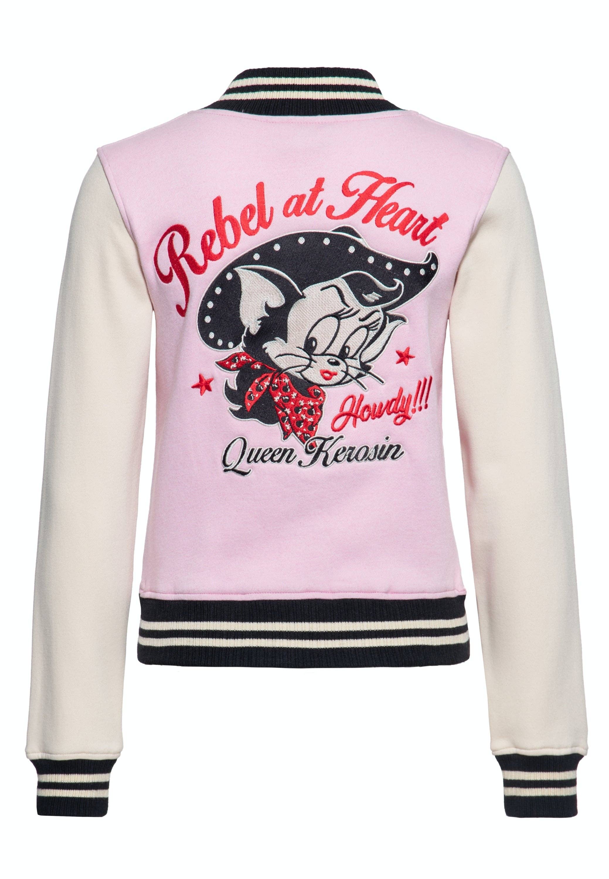 KING KEROSIN - Wholesale Varsity/Baseball Jacket - Women's - Rebel at Heart College Sweatshirt15