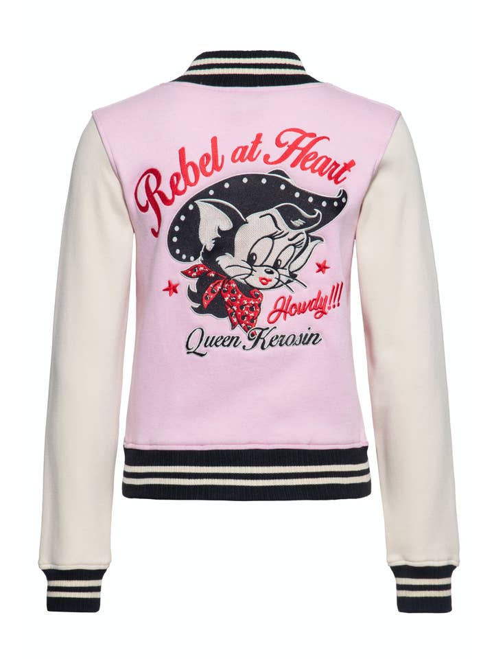 KING KEROSIN - Wholesale Varsity/Baseball Jacket - Women's - Rebel at Heart College Sweatshirt15