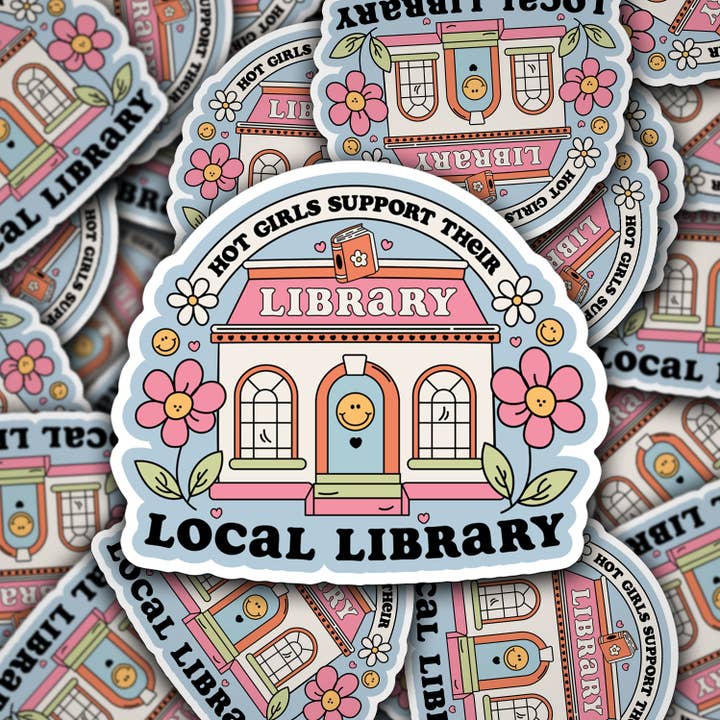 Vinyl Decal Hot Girls Support Their Local Library for wholesale by Sonny Rising