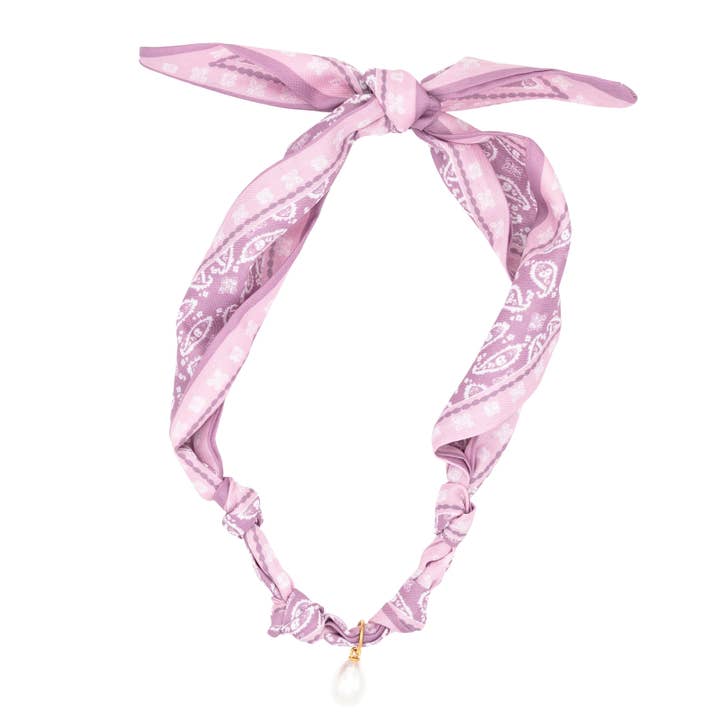 Sidenbandana med pärlhalsband Västerländsk blommig för wholesale av Rebecca Accessories LLC