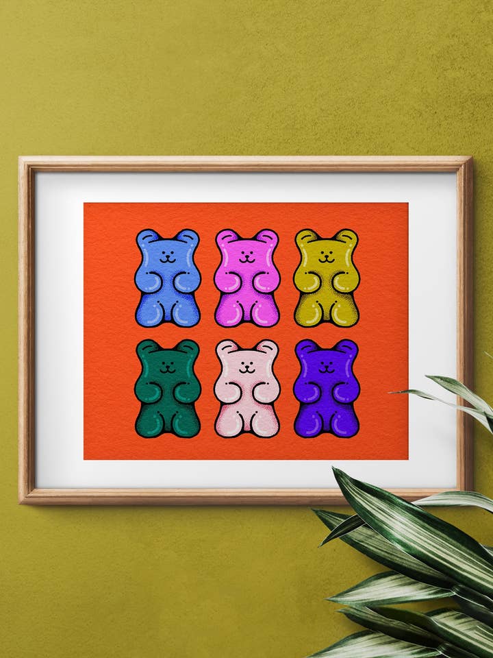 Gummibjörnar – 10 x 8″ Konsttryck för wholesale av Bailey Crouch Illustration