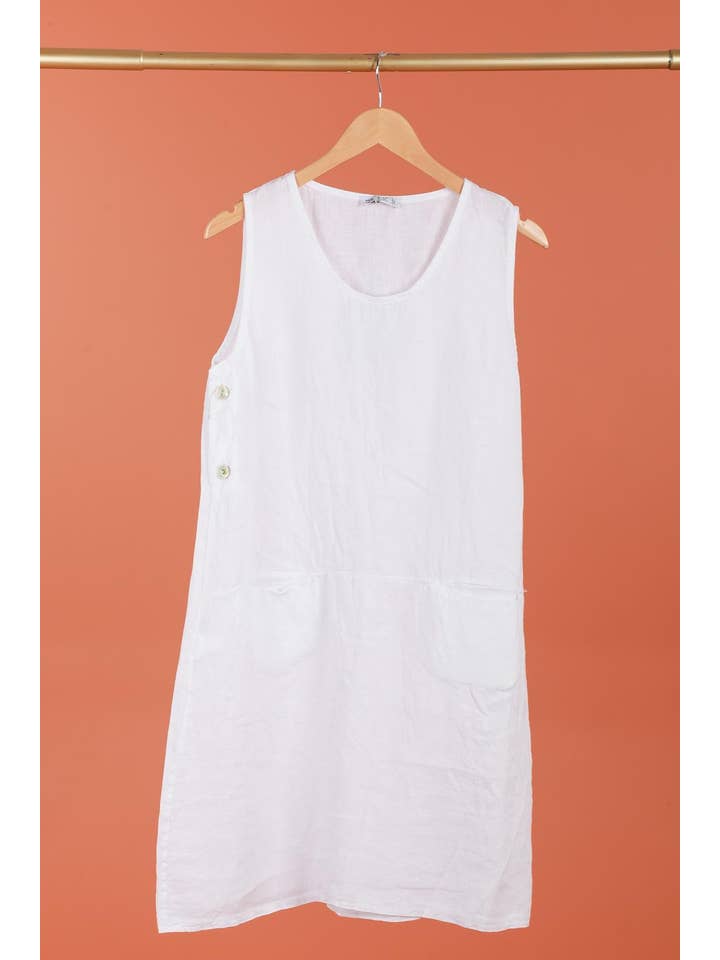 la maison des fibres naturelles - Wholesale Dress - Women's - Sleeveless linen dress 100% linen 625519