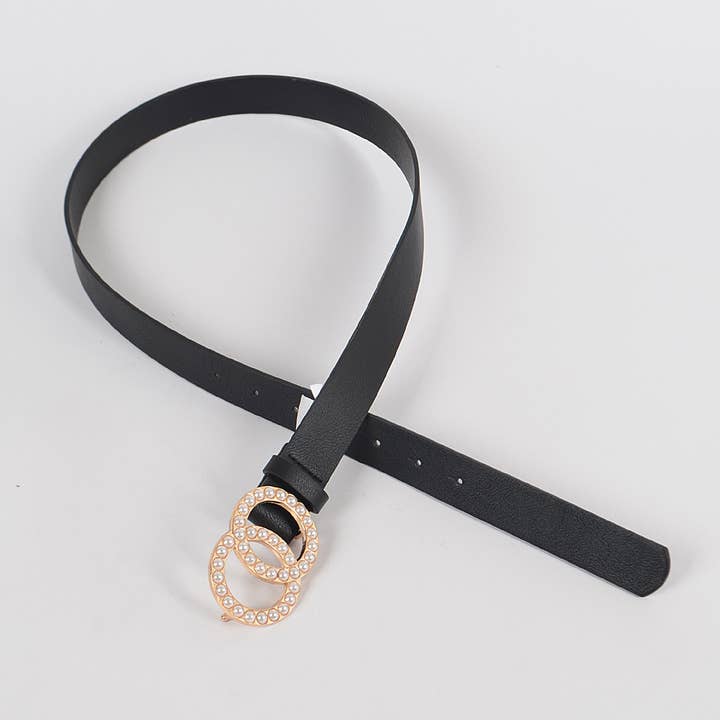3AM BY H&D ACCESSORIES - Wholesale Belt - Women's - Double Loop Pearl Buckle Belt
