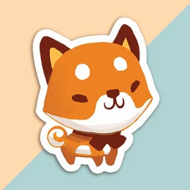 Vinyl Sticker Red Shiba Inu for wholesale by Thousand Skies