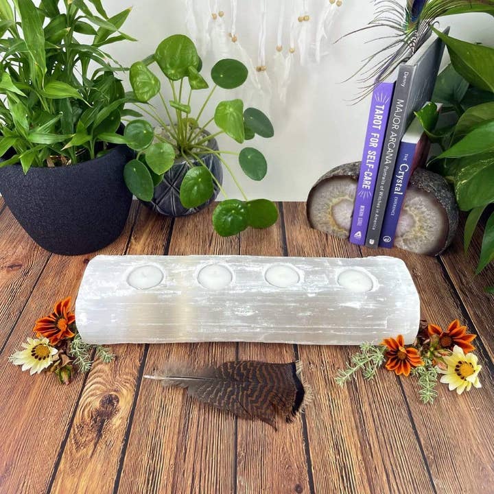 Rock Paradise - Wholesale Candle Holder - Selenite Crystal Candle Holder - Large 4 Holes for Votives