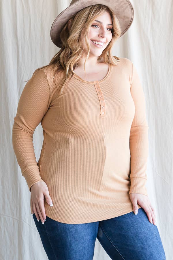 7th Ray - Vente Tunique – femme - [GRANDE TAILLE] Haut Tunique à Manches Longues avec Boutons-Pression T4275XL11