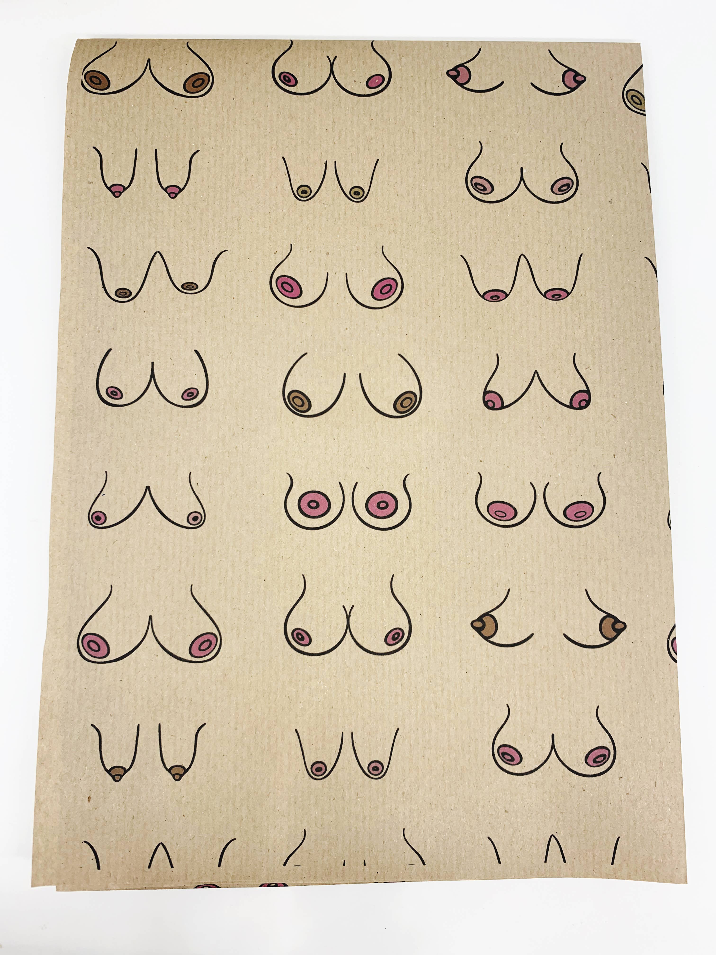 PlanetWrapIt - Wholesale Flat Wrap - Boobs Recycled Eco Kraft Wrapping Paper2