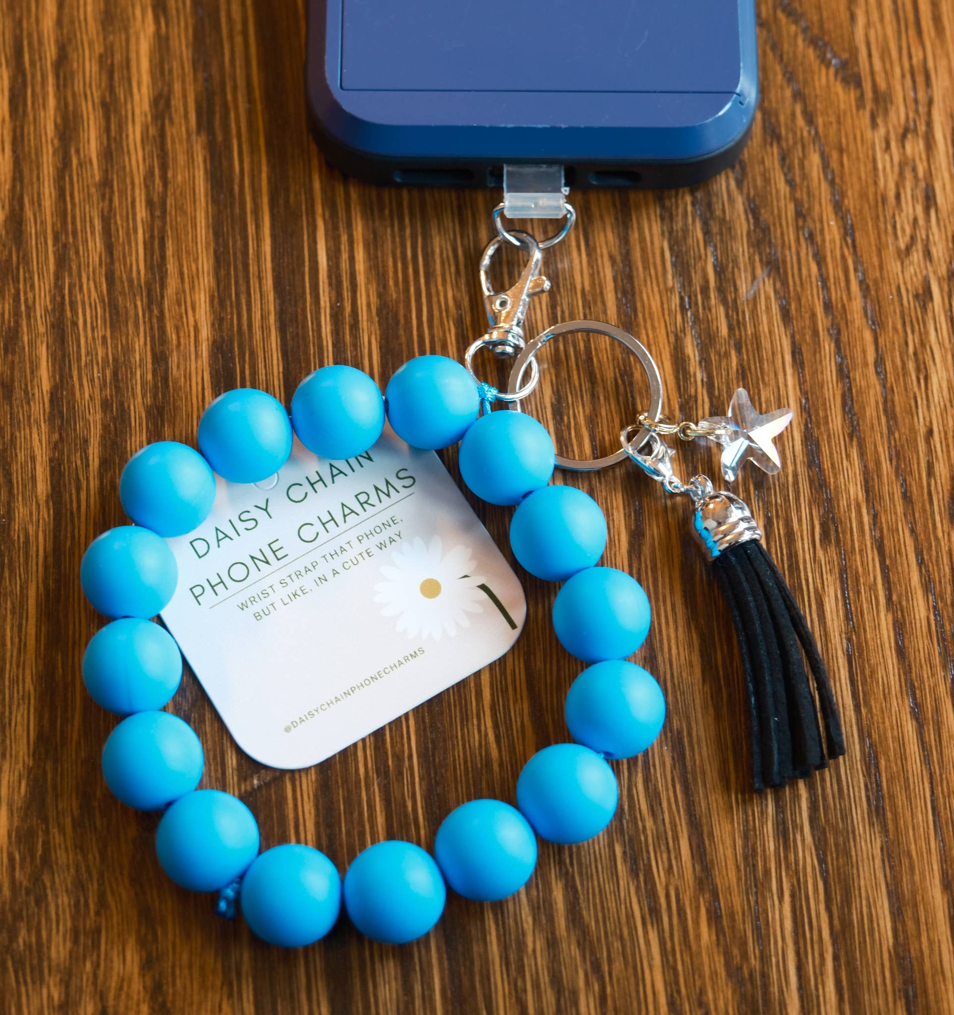 Daisy Chains Phone Charms - Wholesale Phonecase Strap - Silicone Bead Phone Charm Wristlet: Solid Colors3