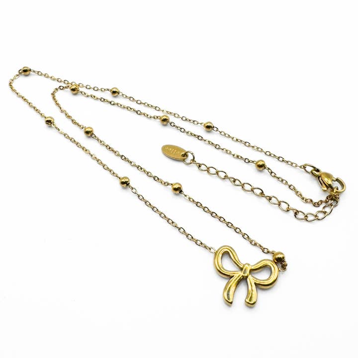ellee - creations - Wholesale Pendant/Charm Necklace - Steel Necklaces set Gold