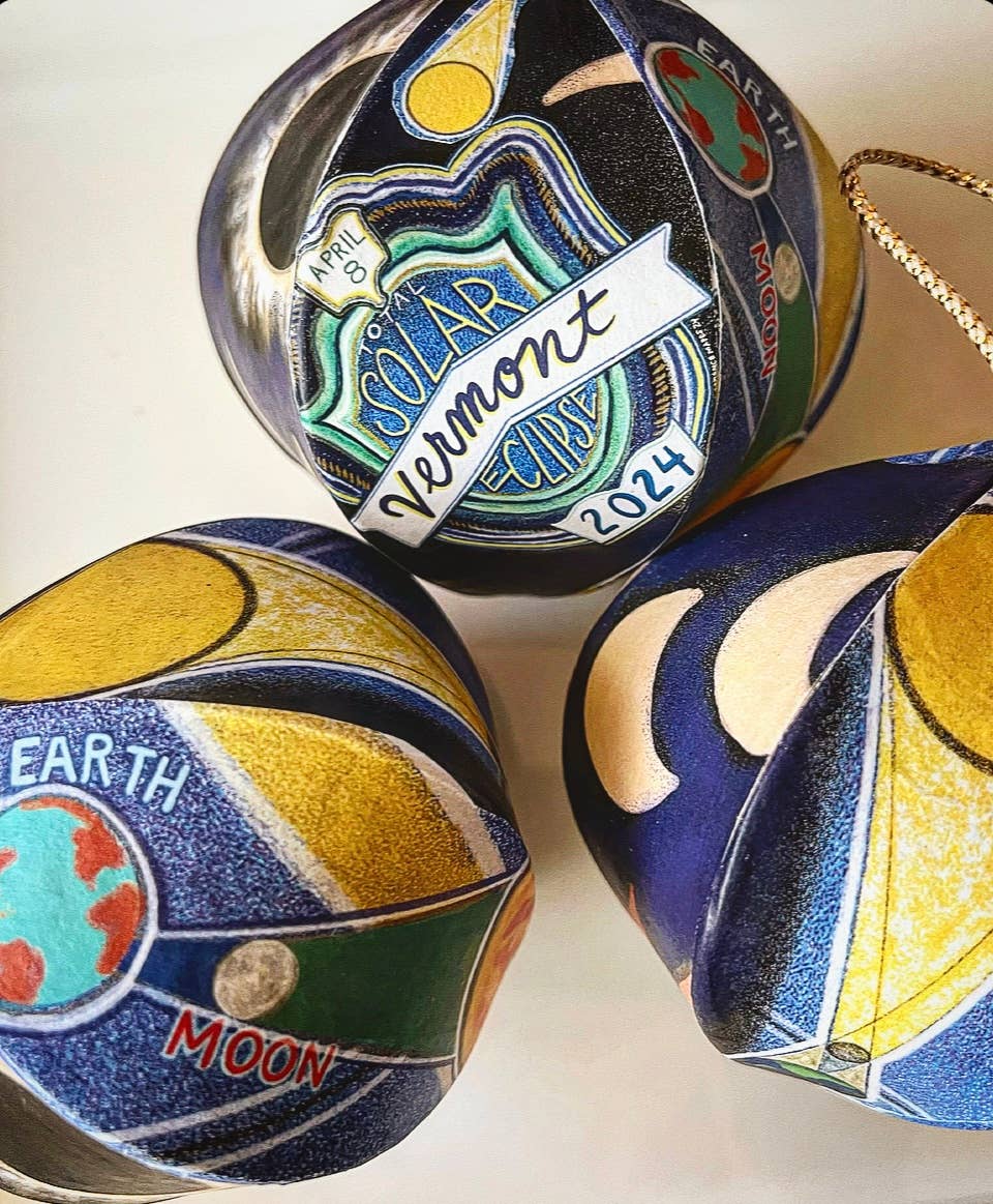 Domesticadence - Wholesale Ornament - HandDrawn 2024 Total Solar Eclipse Custom Locations Ornament6