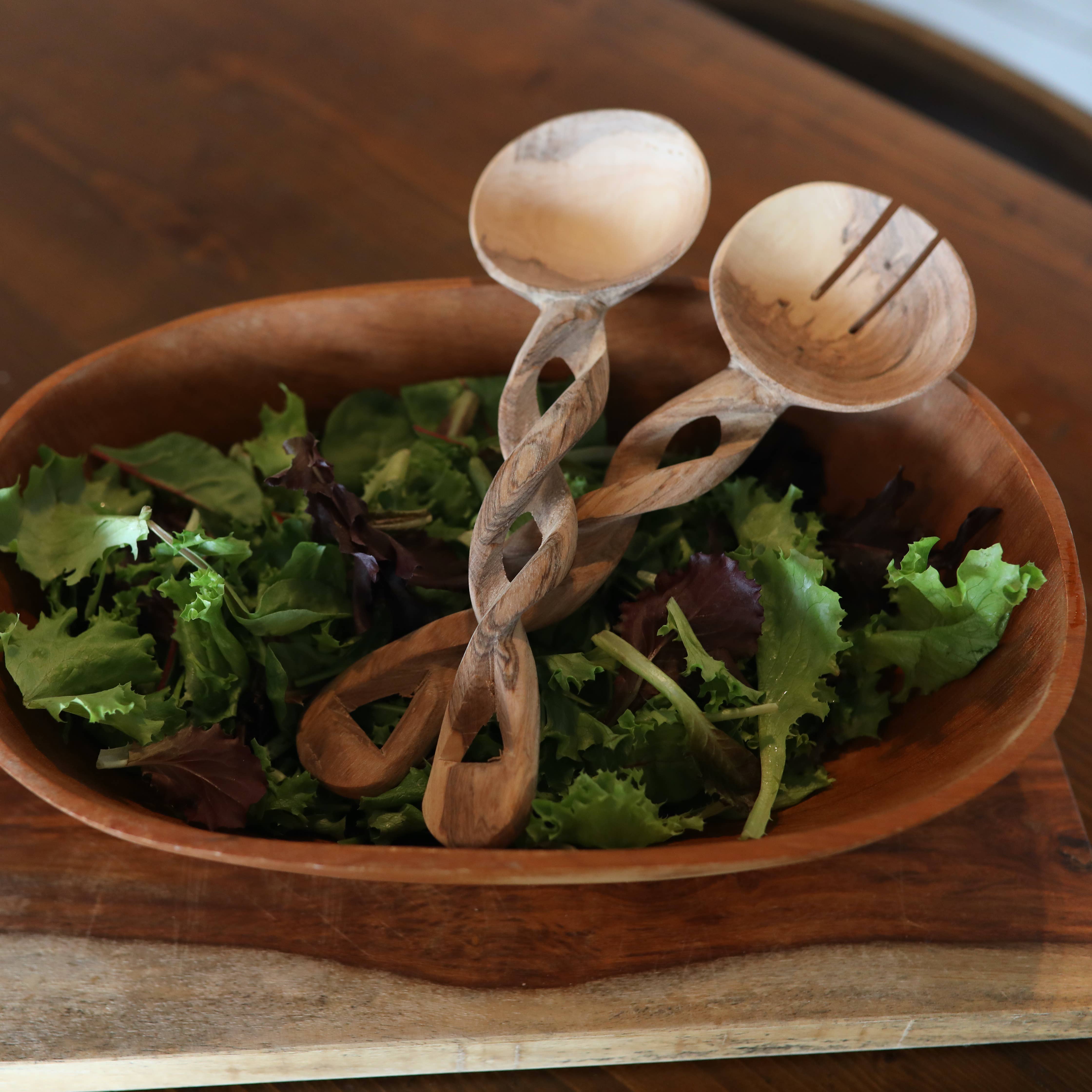 Ornaments 4 Orphans - Wholesale Kitchen Spoon - Twisted Handle Olive Wood Spoons2