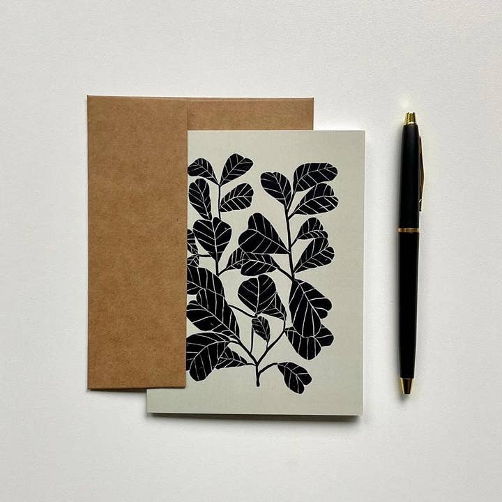 Chelsea Calkins Design - Wholesale Stationery/Notecard Set - Fiddle Fig Boxed Card Set - 8 Cards with Envelopes1