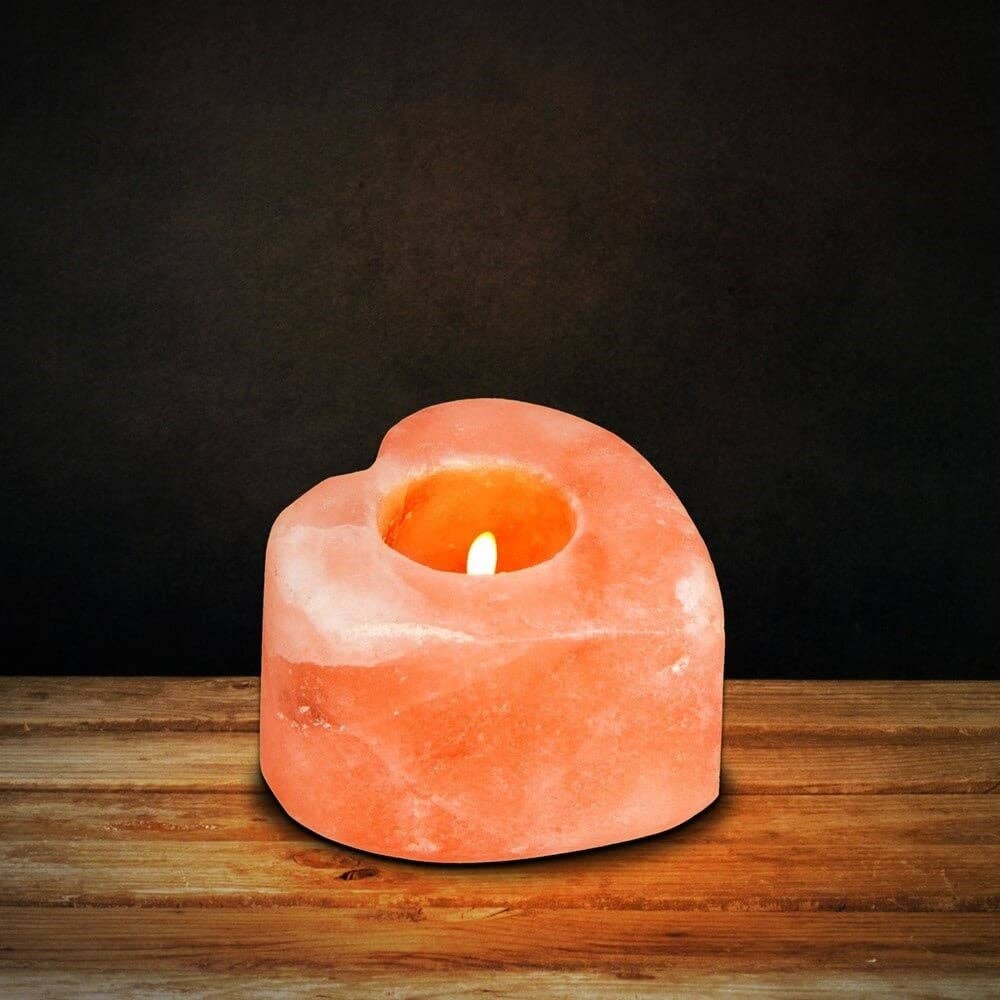 Himalayan Trading Co.® - Wholesale Candle Holder - Himalayan Salt Tealight Heart Candle Holders (2 Pack)4