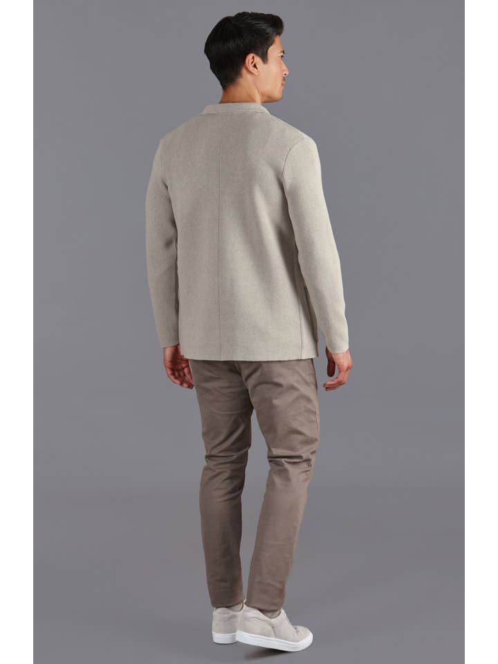 Paul James Knitwear – Engroshandel Blazer - Herre – Herre mellemvægts bomuldsdekonstrueret strikket blazer