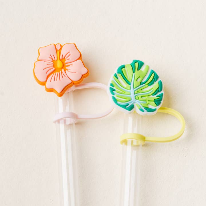 Straw Topper Set-Tropical Hibiscus for wholesale by The Darling Effect