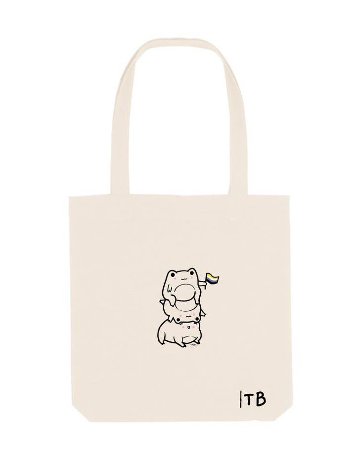 Grenouilles à but non lucratif du mois de la fierté (drapeau non binaire), 100% des bénéfices reversés à Gendered Intelligence pour la vente par Tom'sTotes Ltd
