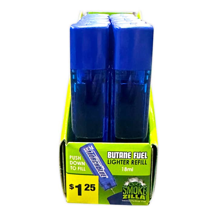 Novelty Brands - Wholesale Retailer Display - Home & Living - Torch Blue 18ML Mini Butane Refill - 12/Display3