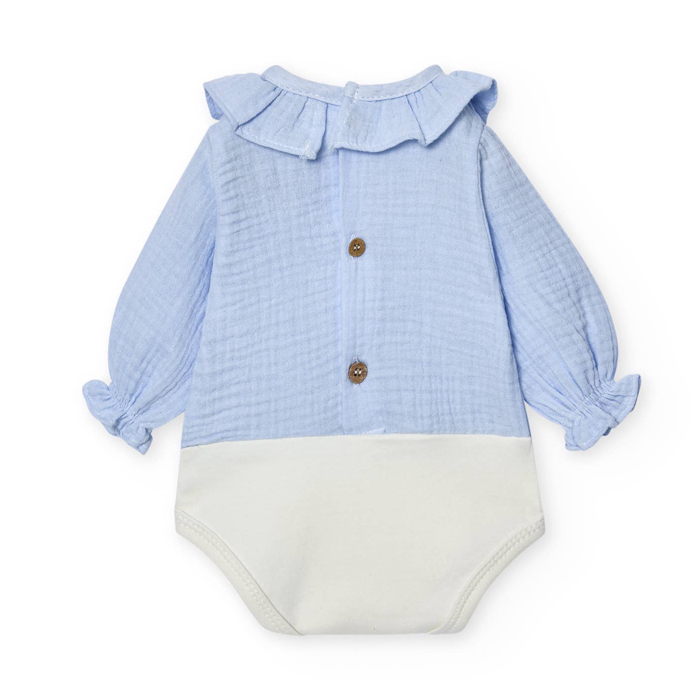 Babidu – Bodysuit - Bebé por atacado – Body de bebê Bambula com gola franzida5