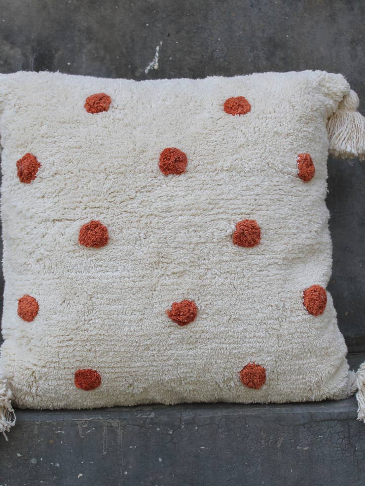 Funda de cojín tejida a mano con lunares para venta al por mayor de Urban Adorn