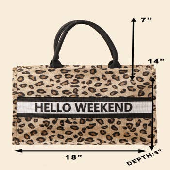 Large Leopard Print Canvas Bag  Animal Print Leopard Tote Bags