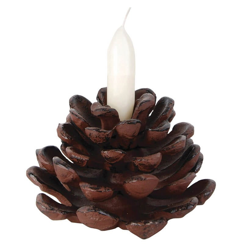 Esschert Design USA - Wholesale Candle Holder - Open Pinecone Candle Holder, Cast Iron, Antique Brown0