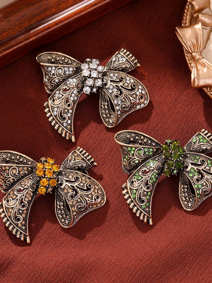 CWMM10716_VINTAGE BOWKNOT RIBBON BROOCH FOR WOMEN for wholesale by NINEXIS