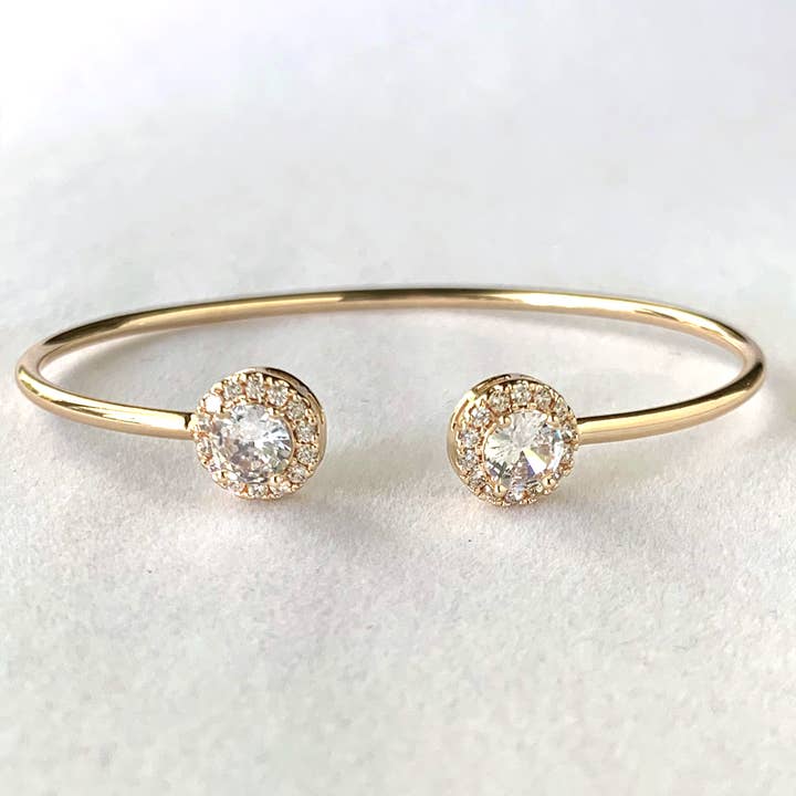 Simulated Diamond Halo Bracelet for wholesale by Amandine Jewelry