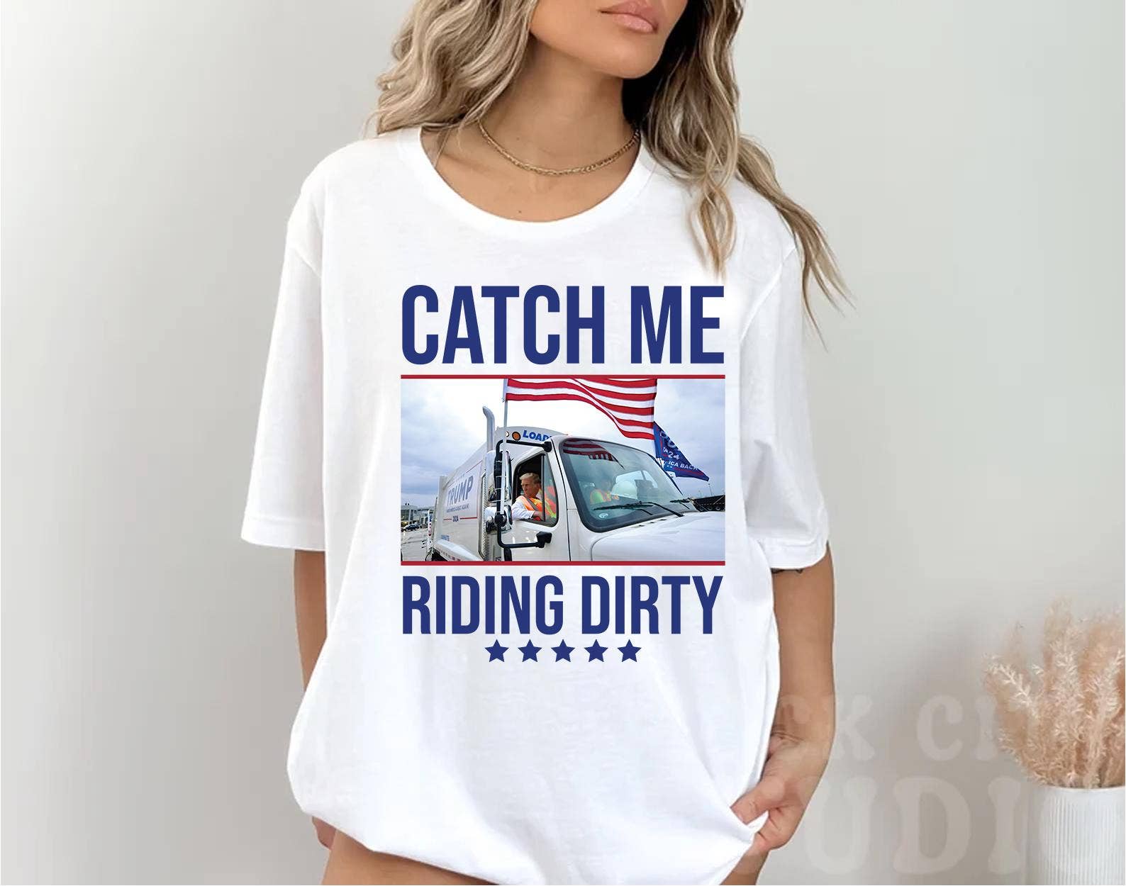 NVC Ecommerce LLC - Wholesale T-Shirt (Graphic) - Women's - Trump Garbage Man in Trash Truck Shirt, Donald Trump Sweater