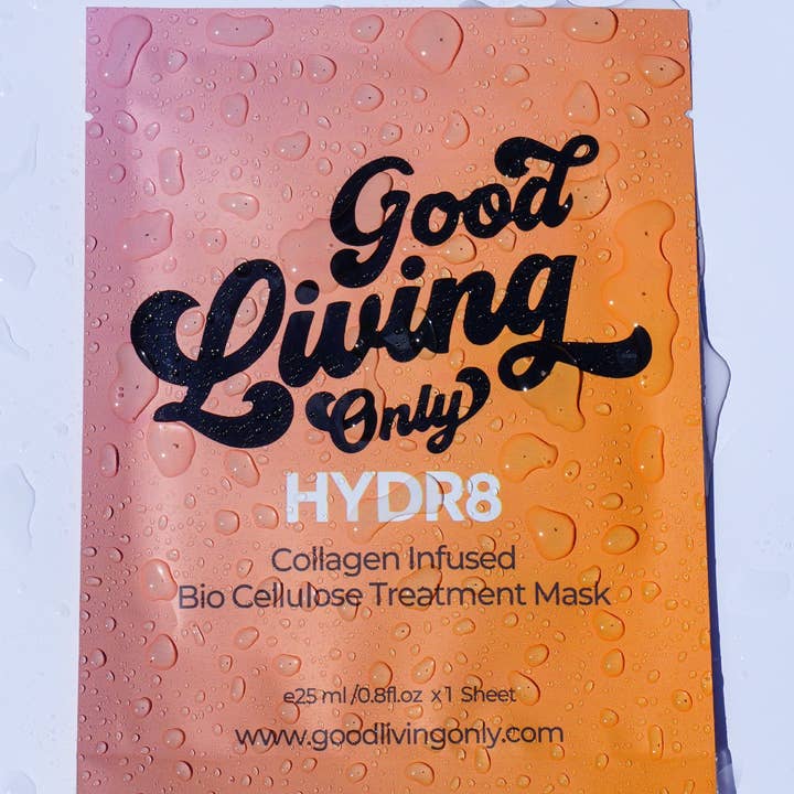 Good Living Only - Wholesale Skincare face mask - HYDR8 - Collagen Infused Bio Cellulose Treatment Mask