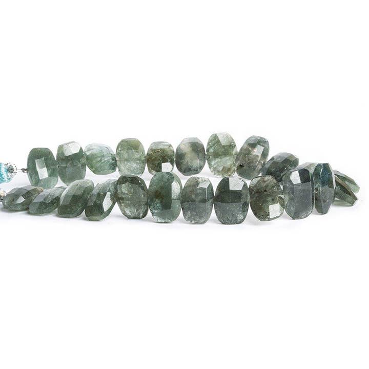 The Bead Traders – wholesale Pärlor – Black Moss Aquamarine Facetterad kudde 8 tum 23 bitar1