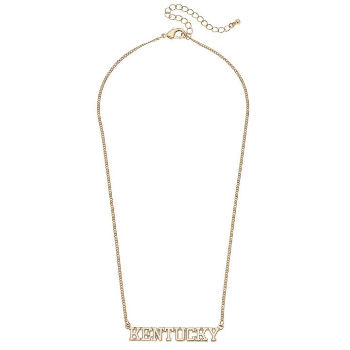 Collier contour Varsity Kentucky Wildcats en or brillant pour la vente par Canvas Style