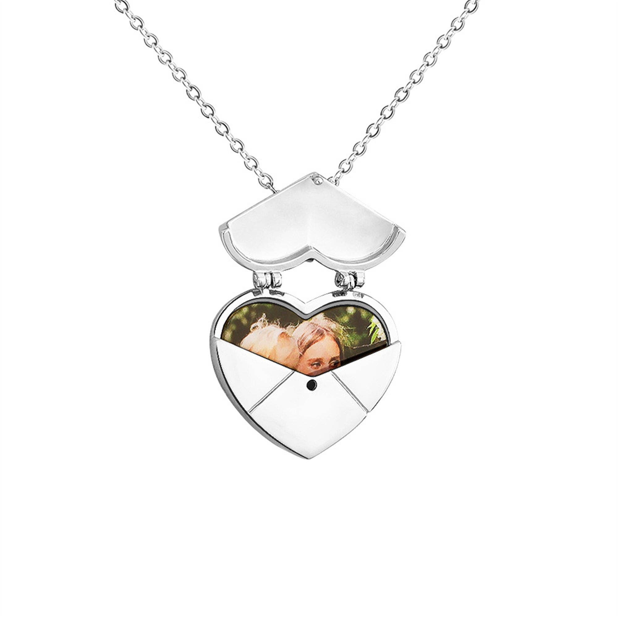Perimade & Co. LLC - Wholesale Locket Necklace - Custom Heart Photo Locket Necklace in Stainless Steel8