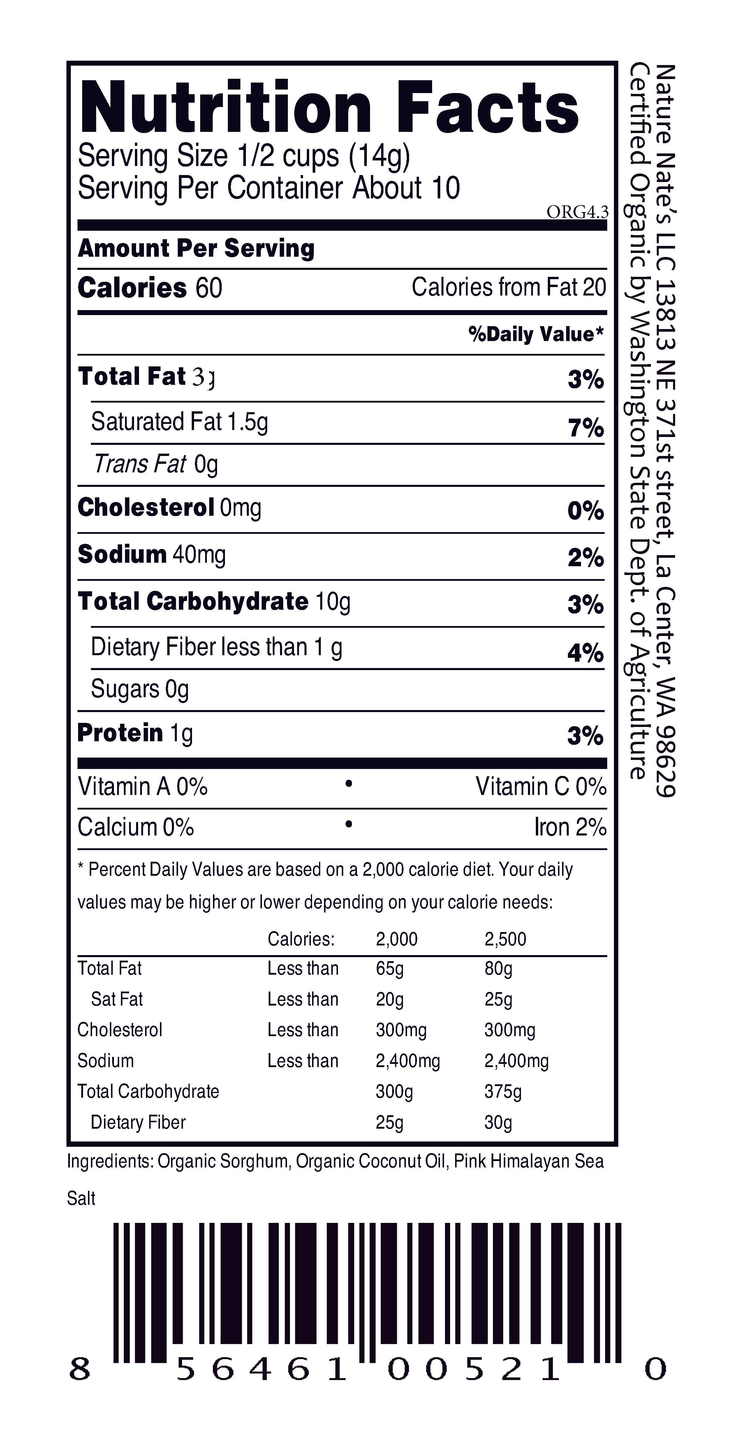 Nature Nate's LLC - Wholesale Popcorn - Organic Popped Sorghum Coconut Oil Pink Himalayan Sea Salt3
