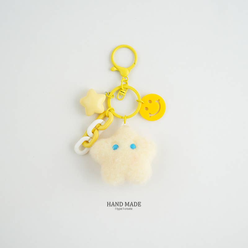 MKS America - Wholesale Keychain - Women's - Fluffy Moon Star Keychain Cute Smiley Bag Charm Gift2